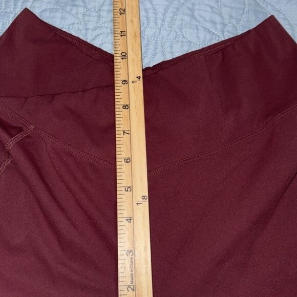 Miss Adola Leggings Womens Size 10 Maroon Red Crisscross Waist Pockets - Picture 8 of 9
